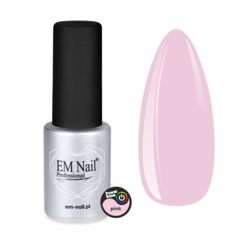 EM Nail Power Base Pink 6ml – modelująca baza hybrydowa UV LED
