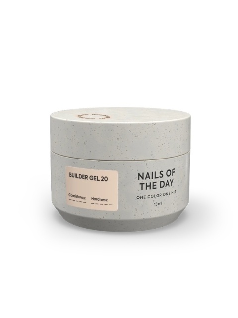 NAILSOFTHEDAY Builder gel 20 – karmelowo-beżowy żel budujący, 15 m