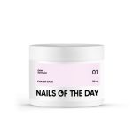 NAILSOFTHEDAY Cover base NEW 01 – półprzezroczysta delikatno-różowa baza hybrydowa, 30 ml