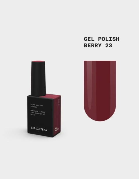 BIBLIOTEKA Gel Polish Berry 23 – jagodowy lakier hybrydowy, 10 ml