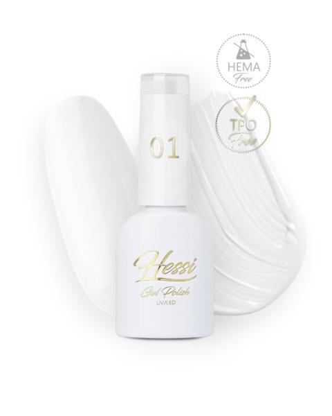 HESSI Lakier Hybrydowy 01 Biały – śnieżnobiały do Frencha