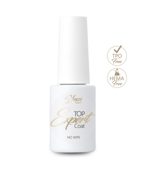 Hessi Top Expert Coat No Wipe 6 ml – gęsty top hybrydowy bez żółknięcia
