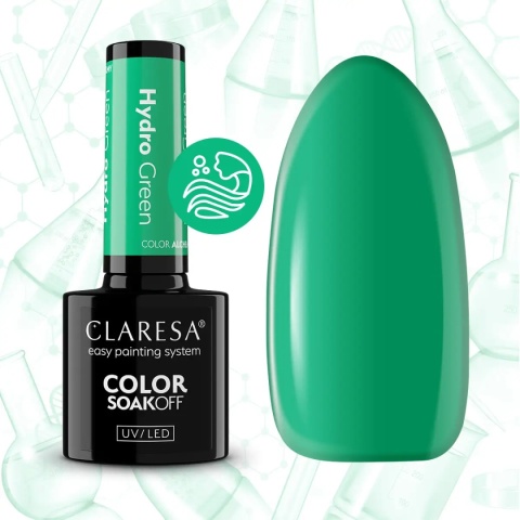 Claresa Hydro Green 5 g – szklany zielony lakier hybrydowy z efektem glass