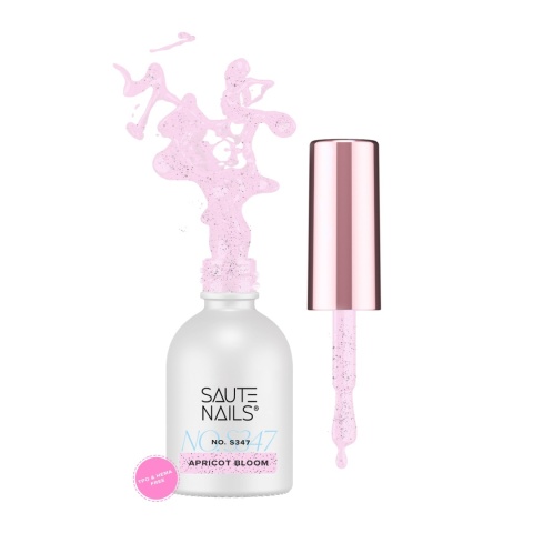 SAUTE NAILS Lakier hybrydowy S347 Apricot Bloom 8ml fiolet eggshell