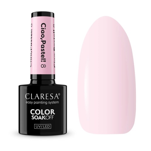 Claresa Lakier Hybrydowy Ciao, Pastel! 8 – 5g pastelowy kolor