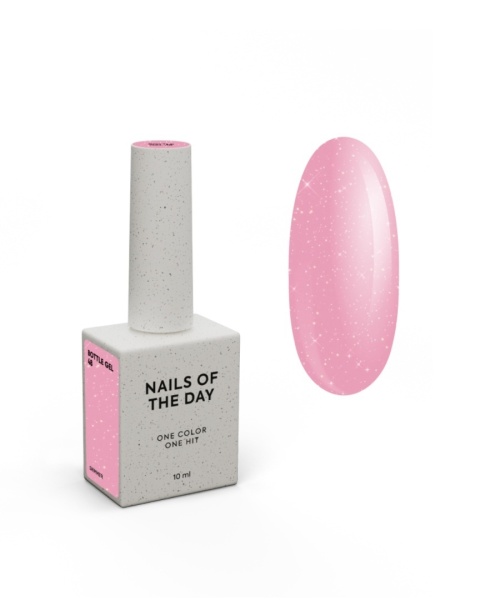 NAILSOFTHEDAY Bottle Gel 48 intensywny róż żel z drobinką 10ml