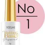 YOSHI Rubber Base No 1 – baza kauczukowa do paznokci 10ml, mleczny róż TPO-FREE