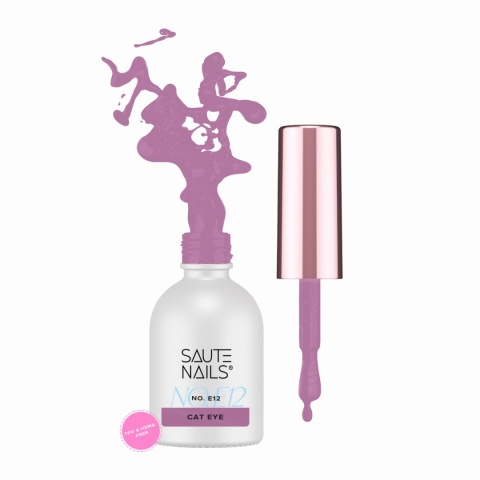 Saute Nails Cat Eye Effect E12 – chłodny róż ze srebrną poświatą