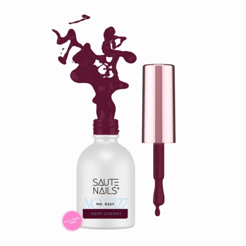 Saute Nails Lakier hybrydowy S327 Deep Cherry – głęboka wiśnia