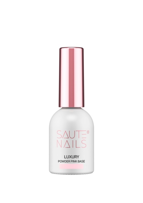 Saute Nails Luxury Powder Pink Base 8 ml – pudrowa różowa baza hybrydowa 80% krycia