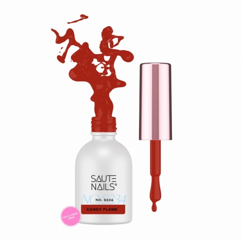 Saute Nails S334 Candy Flame ceglasta czerwień lakier hybrydowy