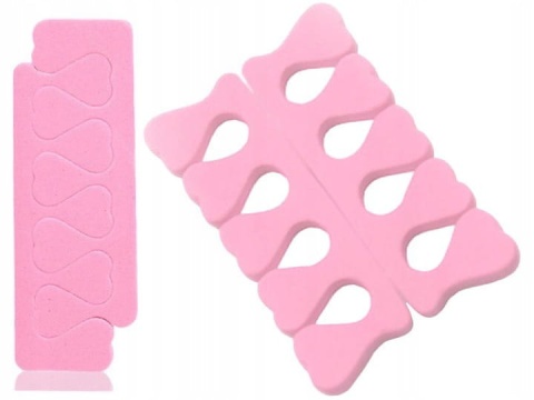 Separatory do pedicure 10 par (20 sztuk) – różowe piankowe do manicure