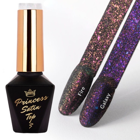 Top matowy no wipe MollyLac Princess Satin Top Galaxy Nr 8 10g – satynowy efekt z drobinkami