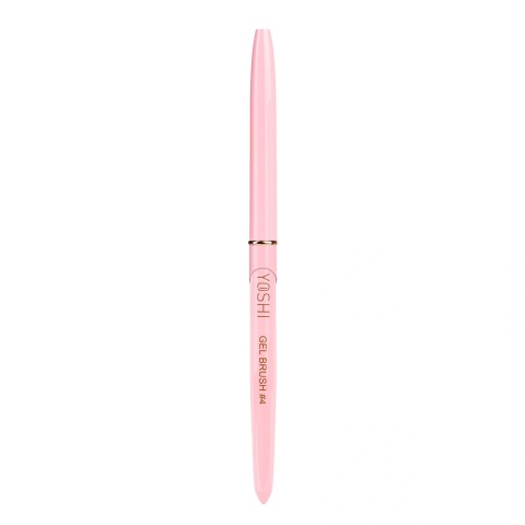 YOSHI GEL BRUSH #4 – pędzelek żelowy 4 mm z włosiem NYLON, różowy, ze skuwką
