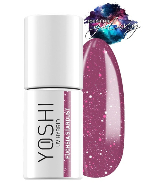 YOSHI Fuchsia Stardust 524 – lakier do paznokci hybrydowy Touch the Galaxy 6 ml TPO-FREE