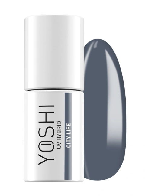 YOSHI Concrete Jungle 424 City Lights – Perłowy Szary Lakier Hybrydowy 6 ml TPO-FREE