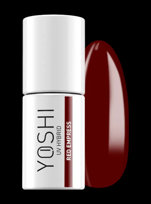 YOSHI Red Empress 106 – lakier hybrydowy 6 ml, głęboka cesarska czerwień TPO-FREE