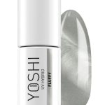 YOSHI Fluffy 929 – lakier hybrydowy Cat Eye 6 ml, perłowa biel-szarość TPO-FREE