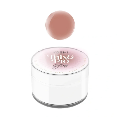 YOSHI Thixo Pro Bling – Żel Budujący Thixotropowy 15 ml (mlecznoróżowy z drobinkami) TPO-FREE